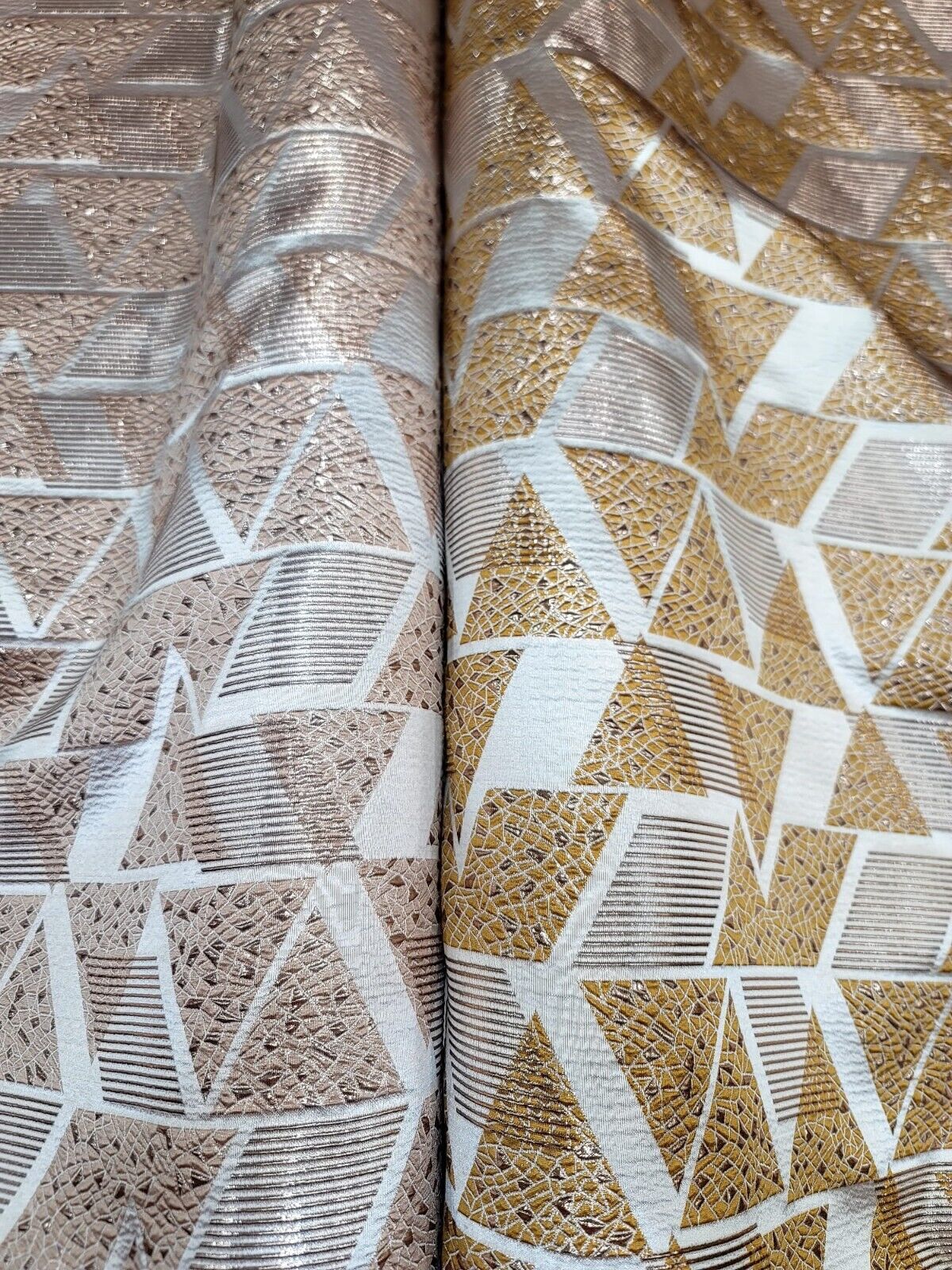 Brocade Jacquard Metallic Gold Beige