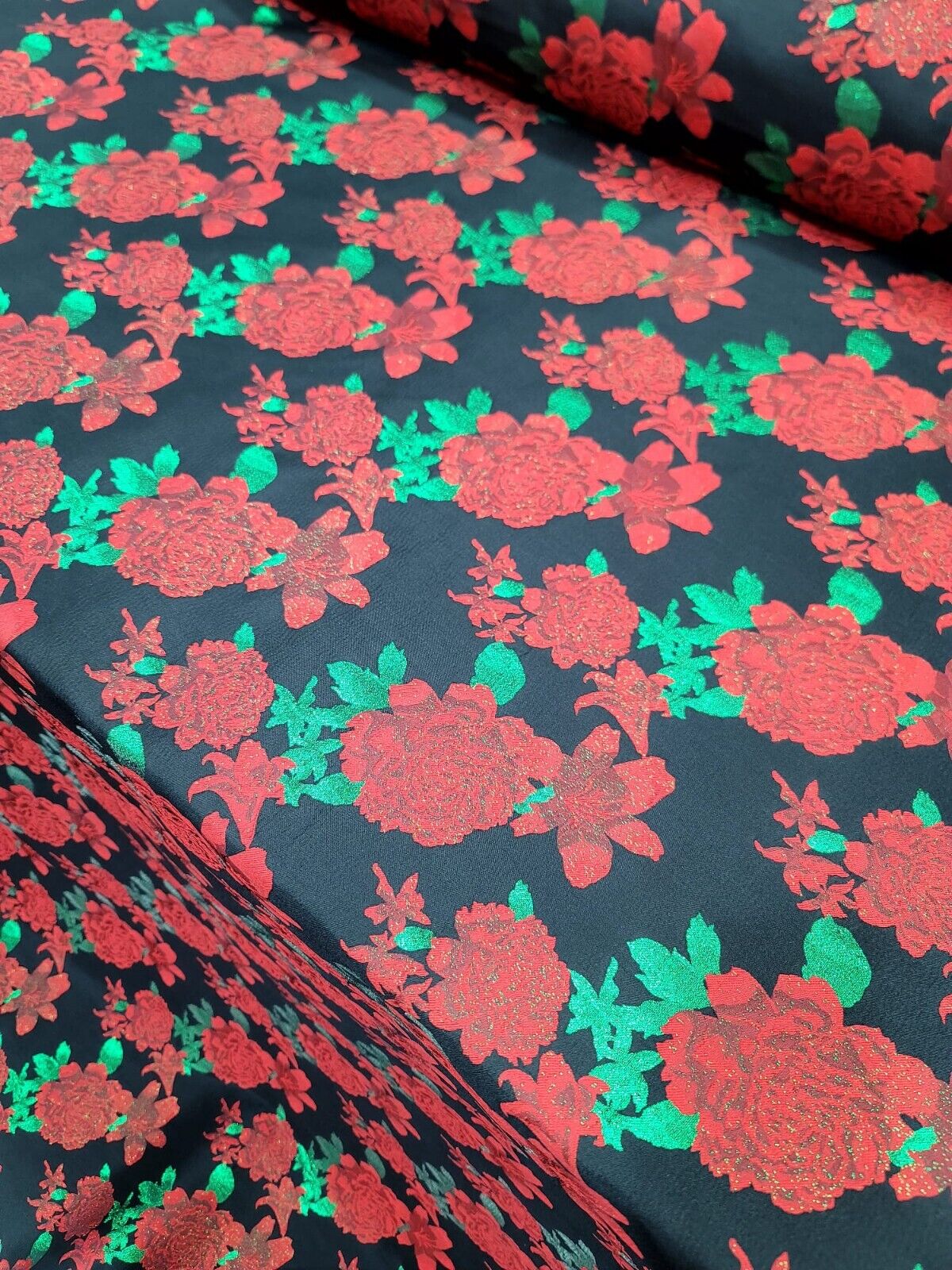 Brocade Jacquard Floral Fabric