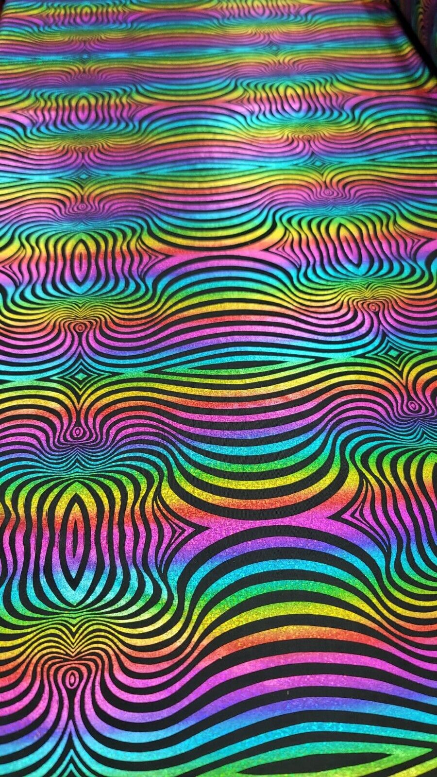 Stretch Foil Spandex Fabric Pink Purple Blue