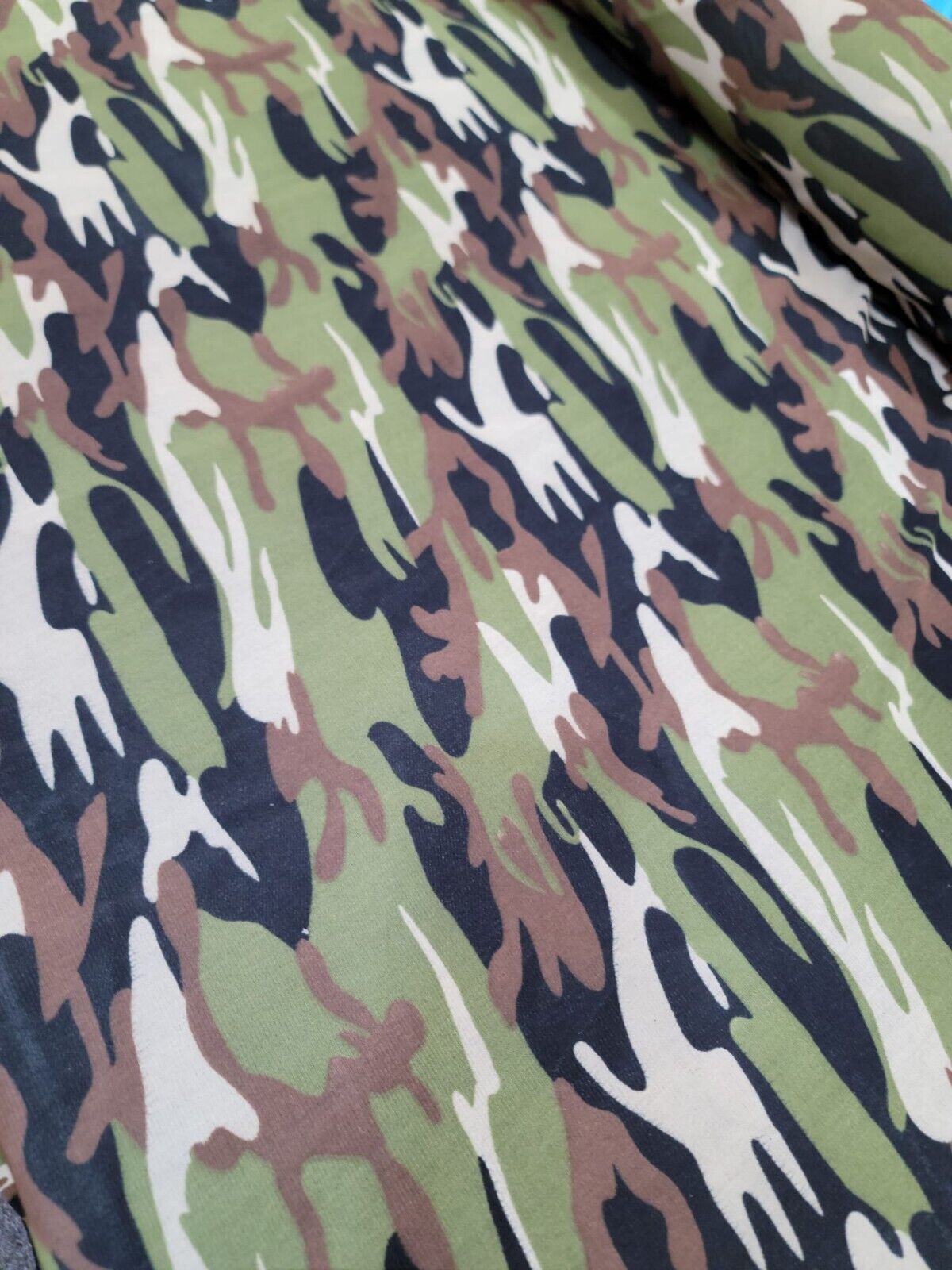 Camouflage Print 4-Way Stretch Mesh Fabric