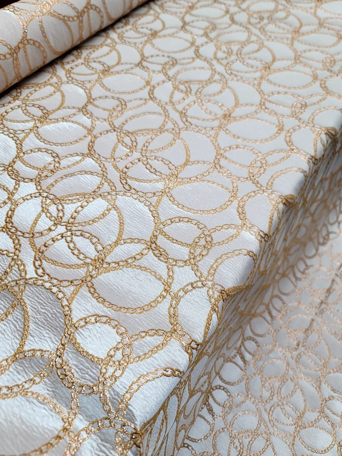 Champagne Gold Metallic Brocade Fabric