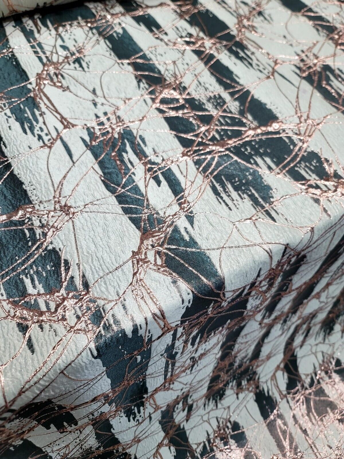 Metallic Brocade Fabric Hunter Green Sage Gold