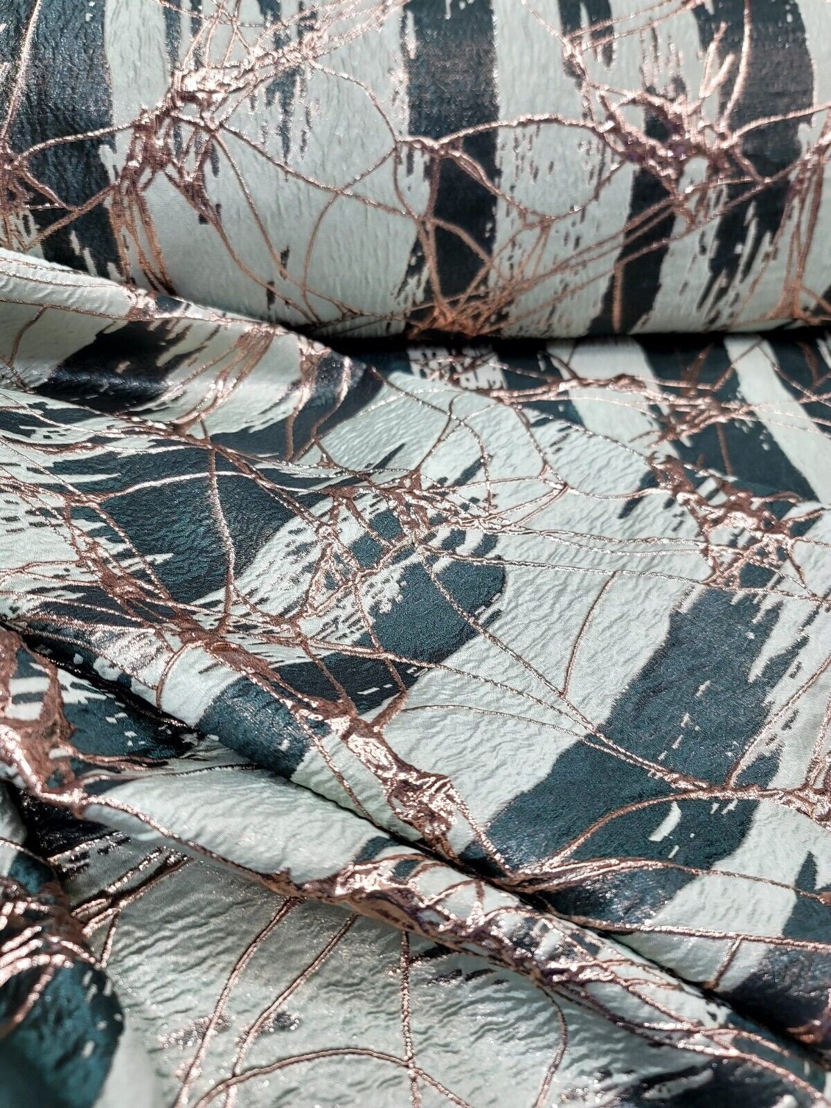 Metallic Brocade Fabric Hunter Green Sage Gold