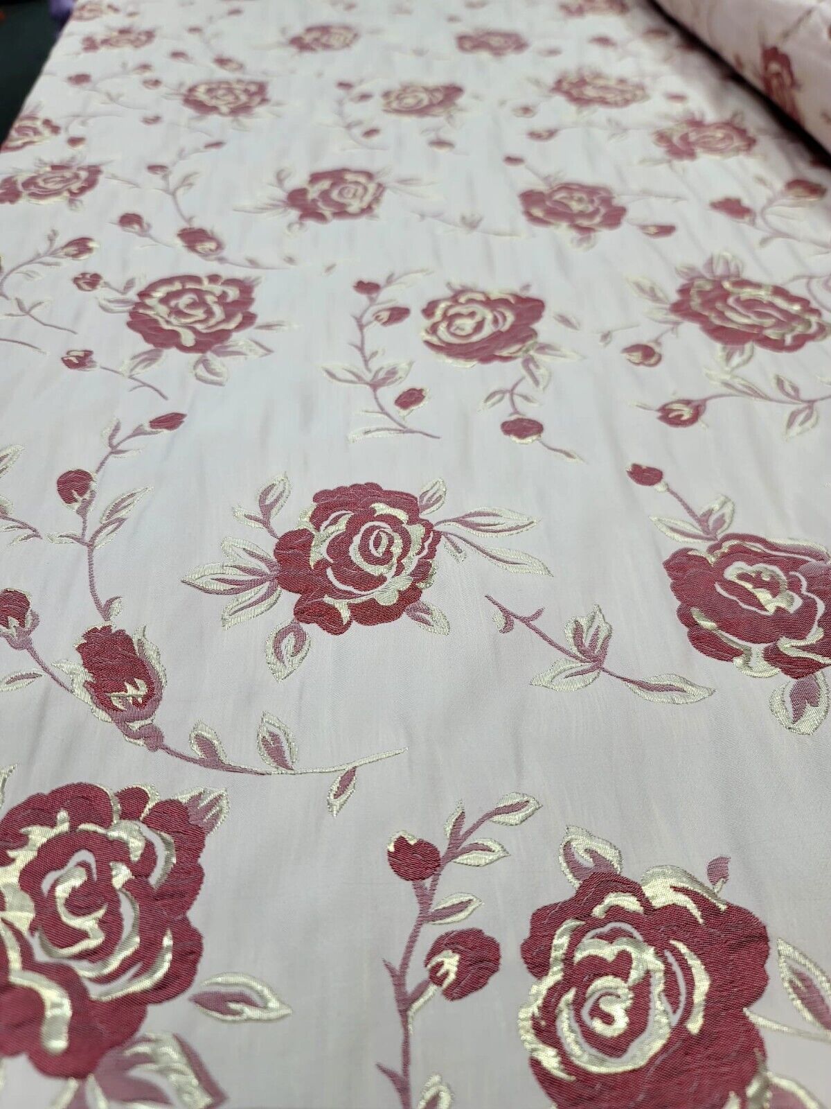 Brocade Jacquard Metallic Floral Fabric