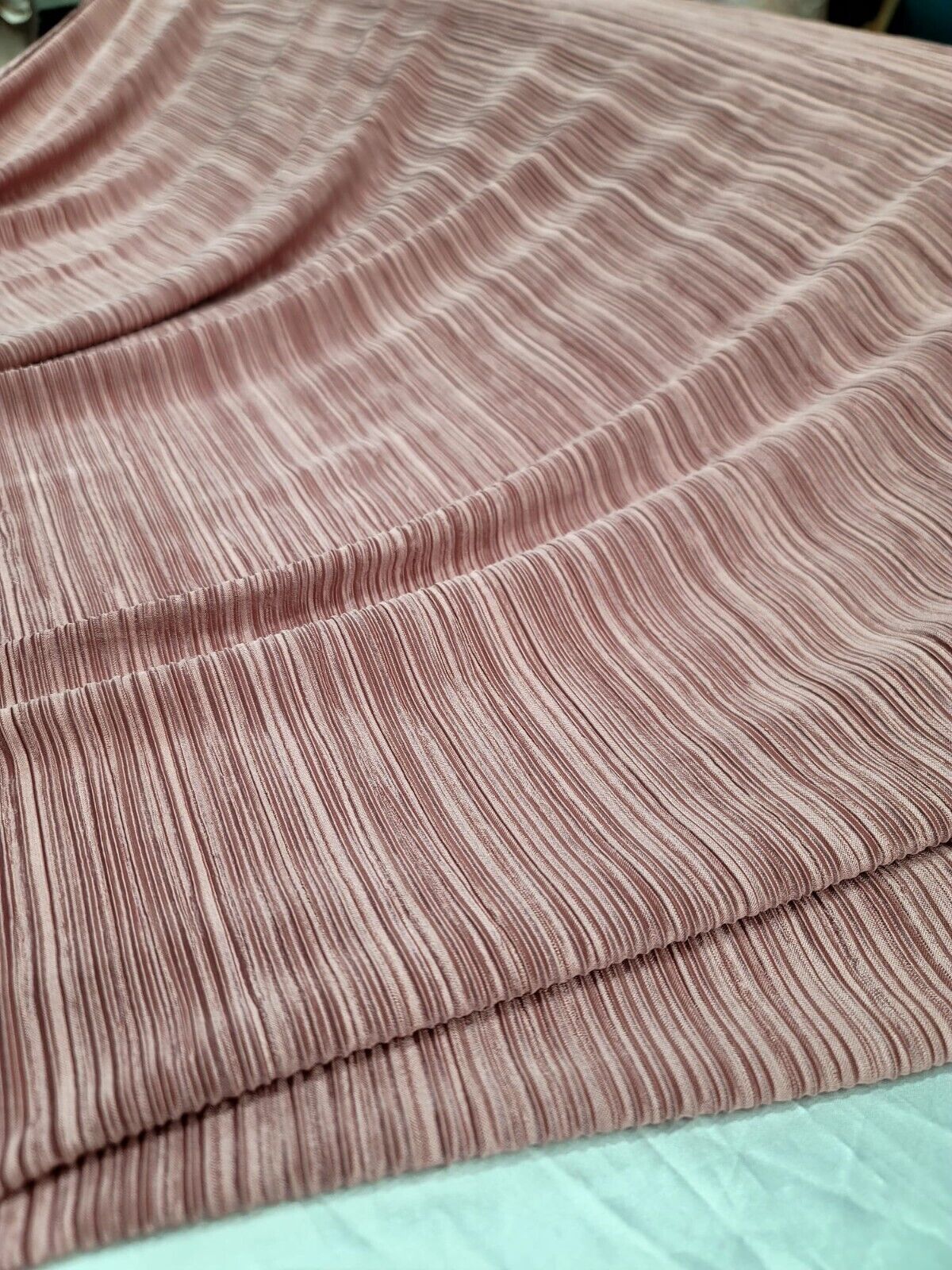 Pleated Stretch Fabric Dusty Rose
