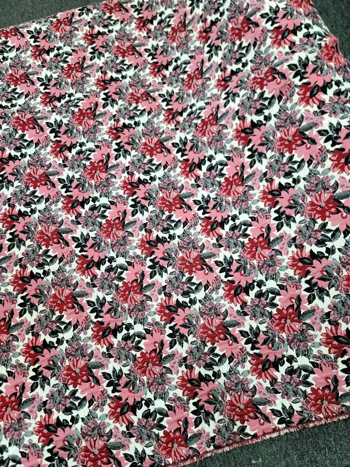 Brocade Jacquard Chenille Floral Mauve Green