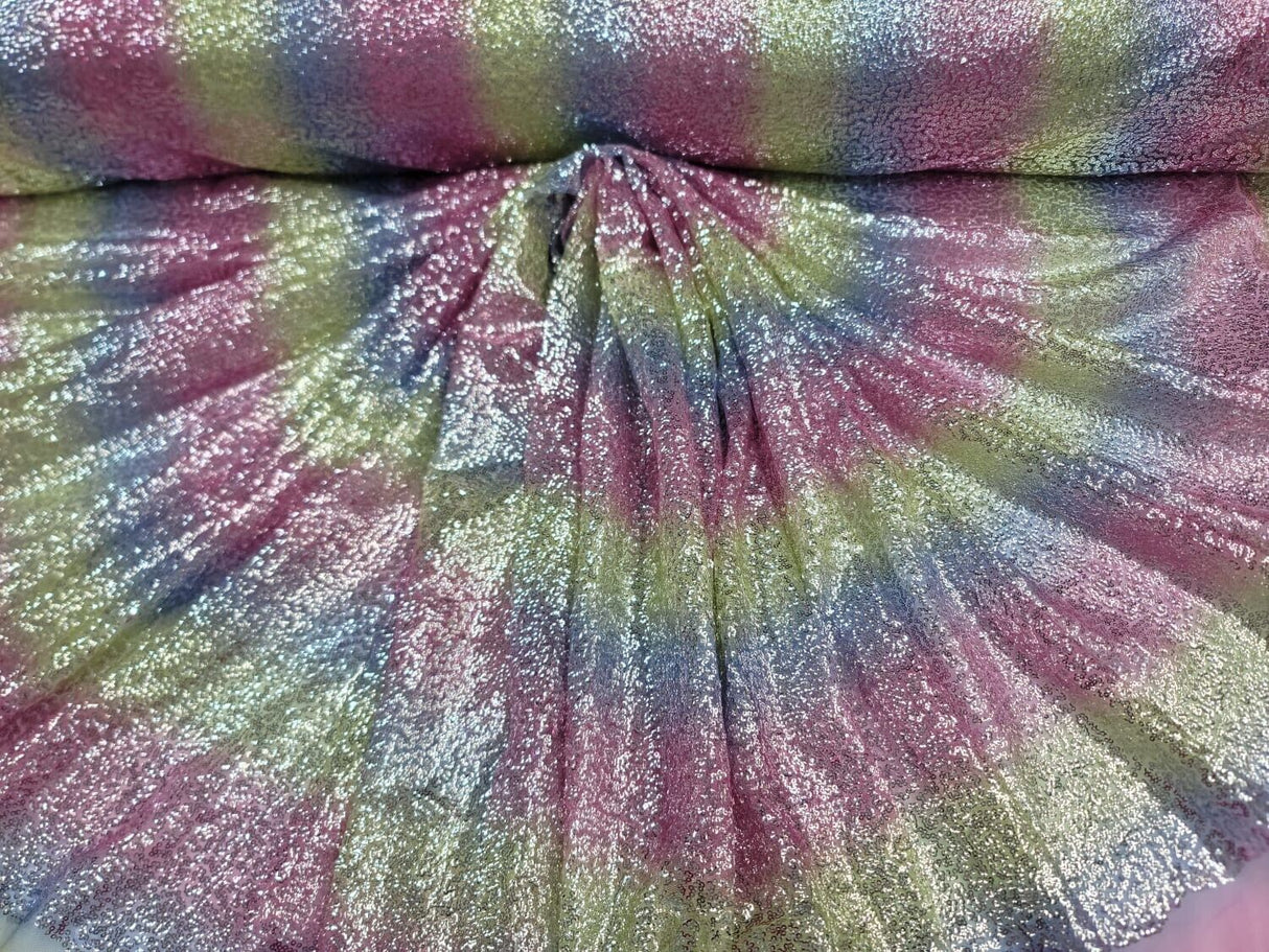 Sequin Fabric Vibrant Rainbow by the Yard