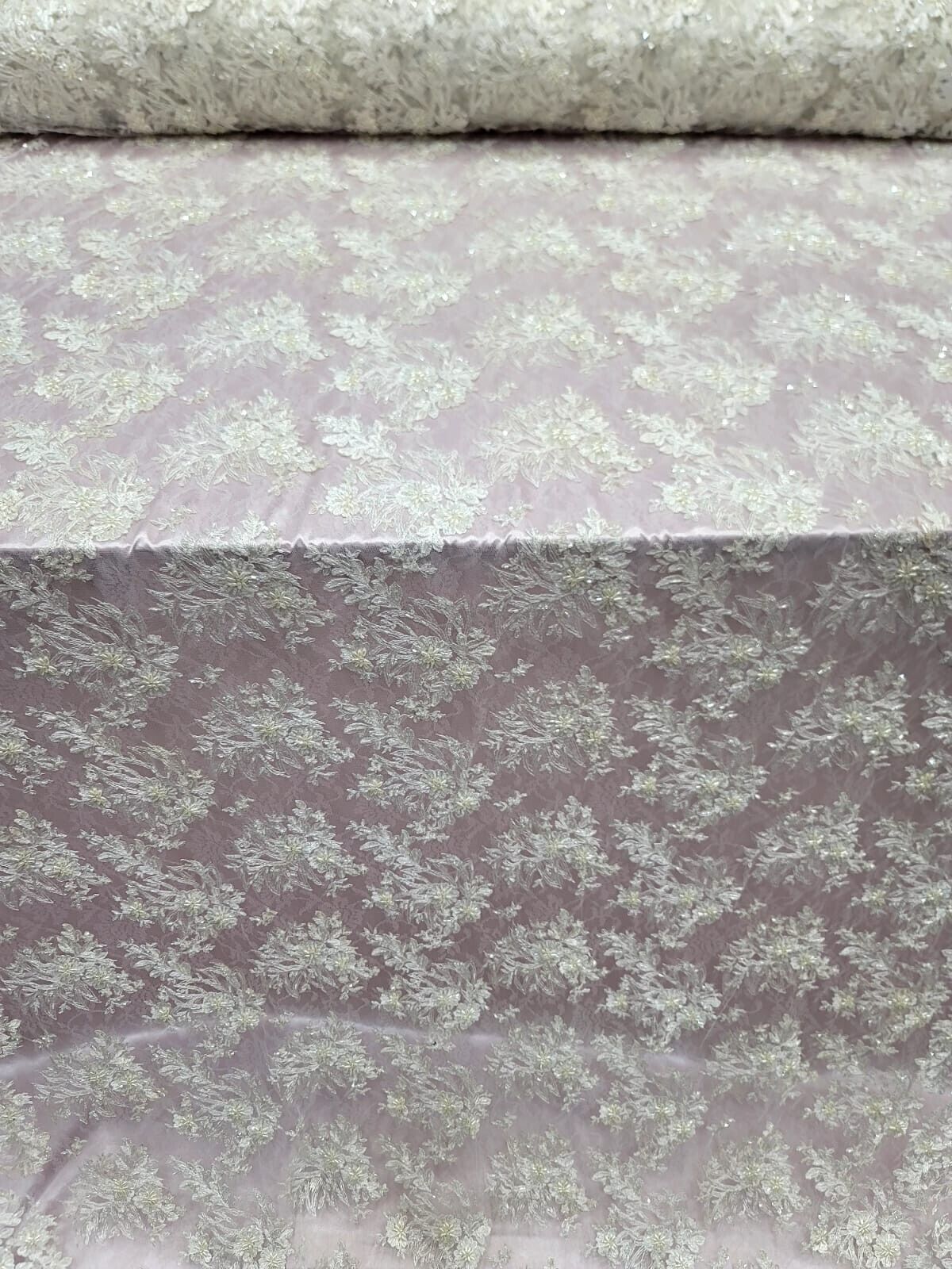 Beaded Embroidered Lace Ivory