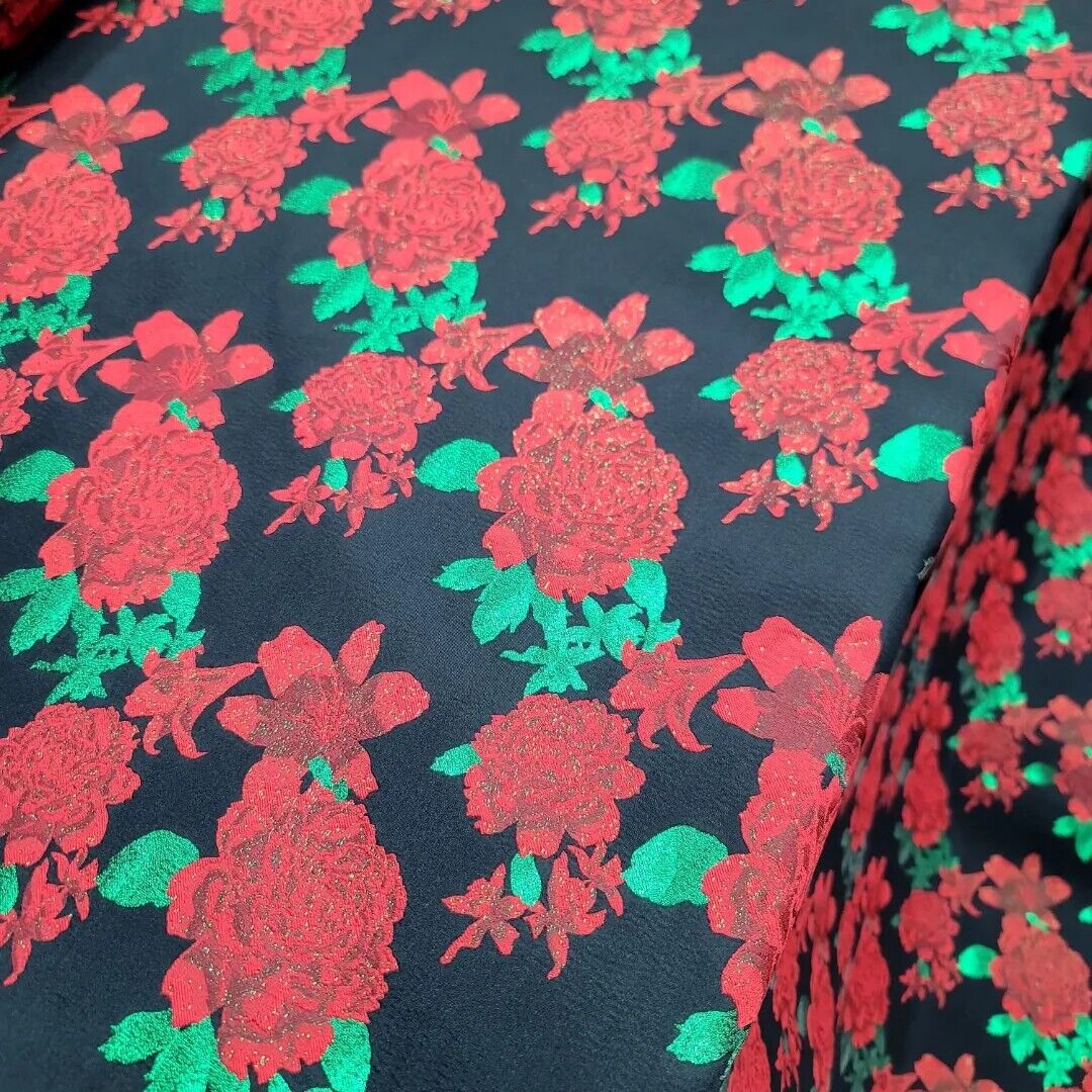 Brocade Jacquard Floral Fabric