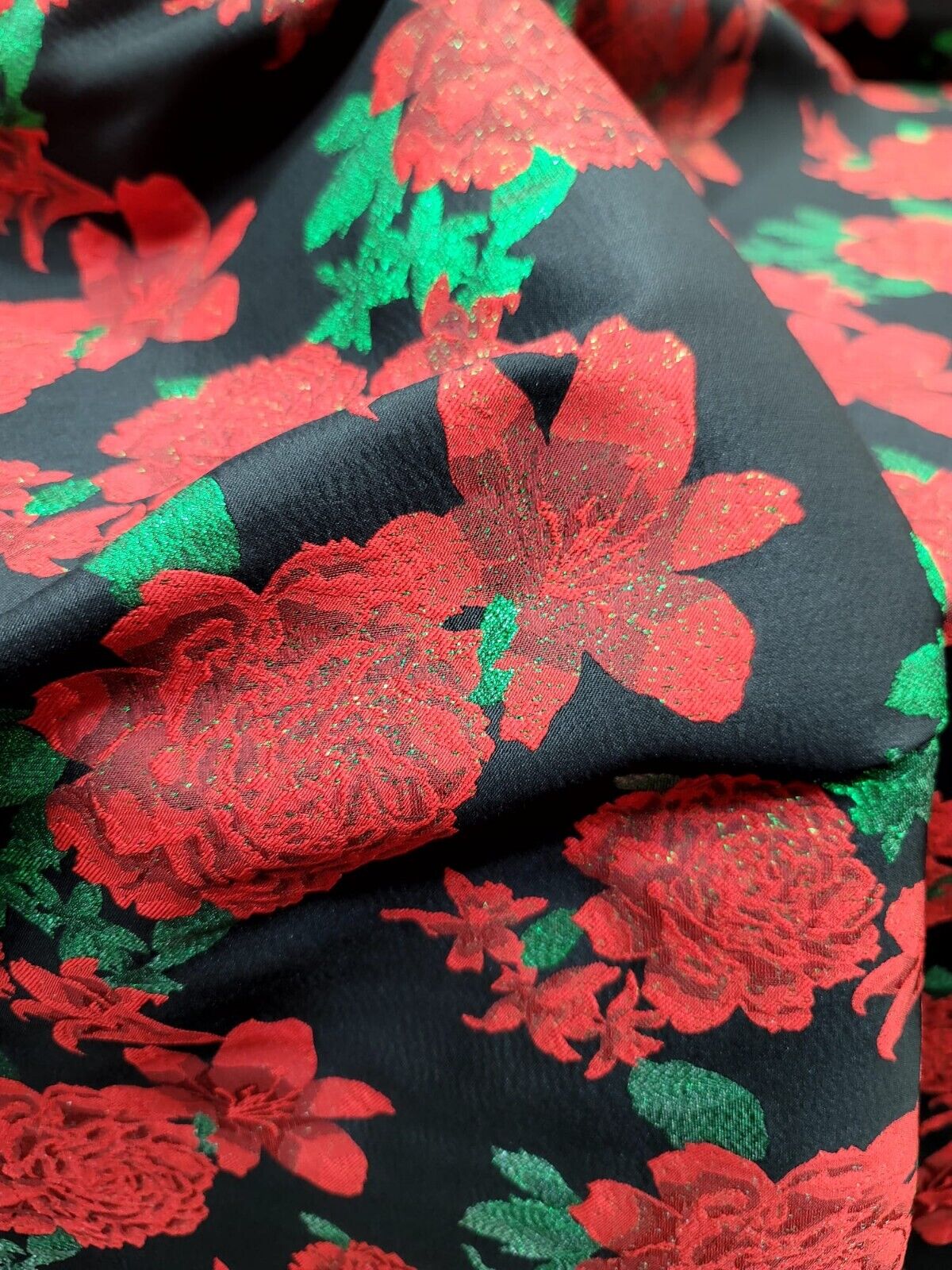 Brocade Jacquard Floral Fabric