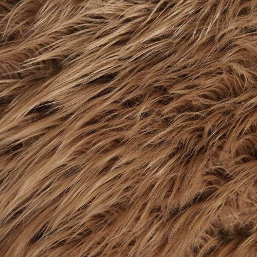 Faux Fur Soft Shaggy Heavy Weight Long Pile Solid Acrylic Fabric - Charcoal, Black, White, Tan, Brown, Neon Lime, 58/60" Width