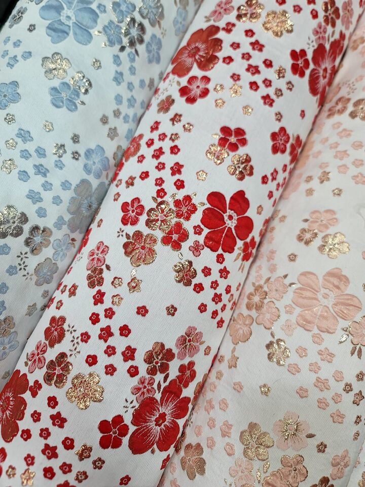 Brocade Jacquard Metallic Floral on Organza
