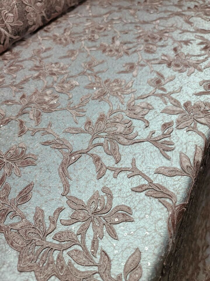 Embroidered Lace Guipure Mesh Dusty Rose