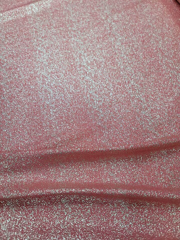 Stretch Spandex Fabric Vibrant Coral Gold Shimmer