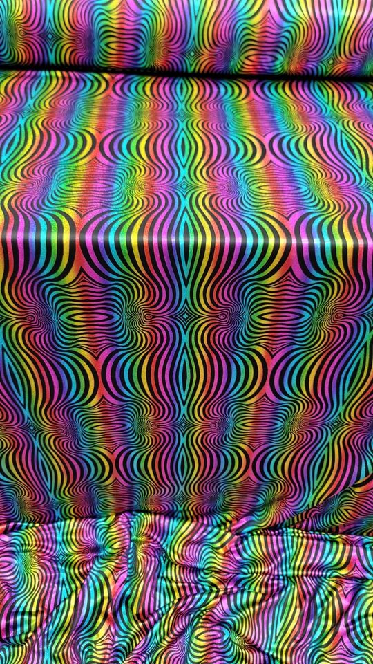 Stretch Foil Spandex Fabric Pink Purple Blue