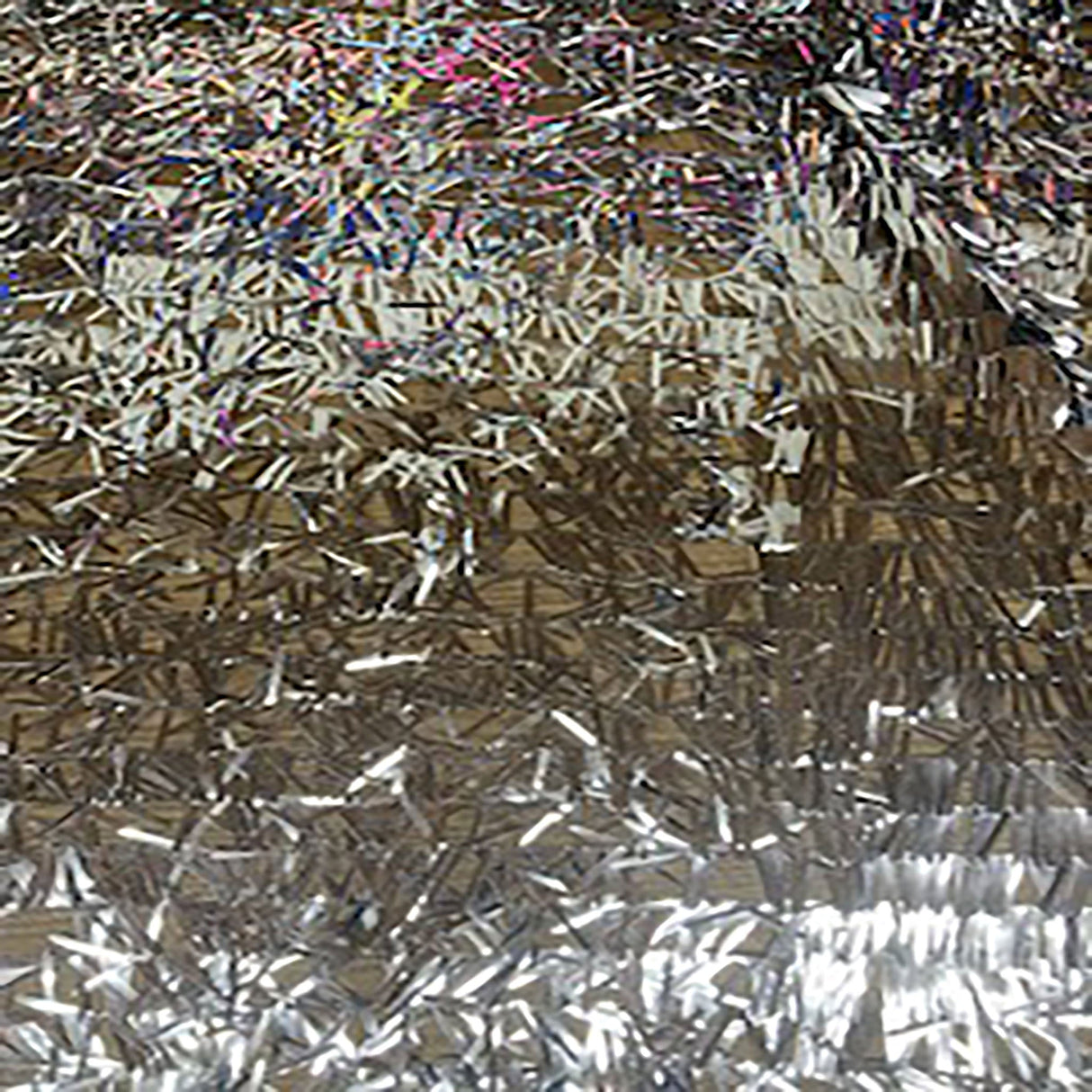 Sequin Mesh Fabric Sword Shape Black Silver 54"