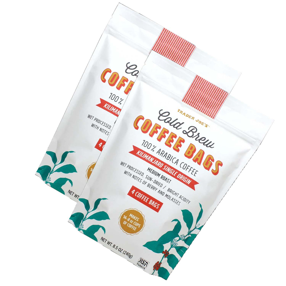 Trader Joes Cold Brew Coffee Bags - 12 Coffee Bags Total - 100% Arabica Coffee