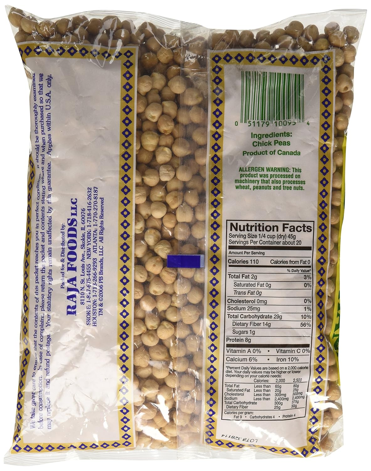 Swad Kabuli Chana White Chickpeas 4 Pound Pack
