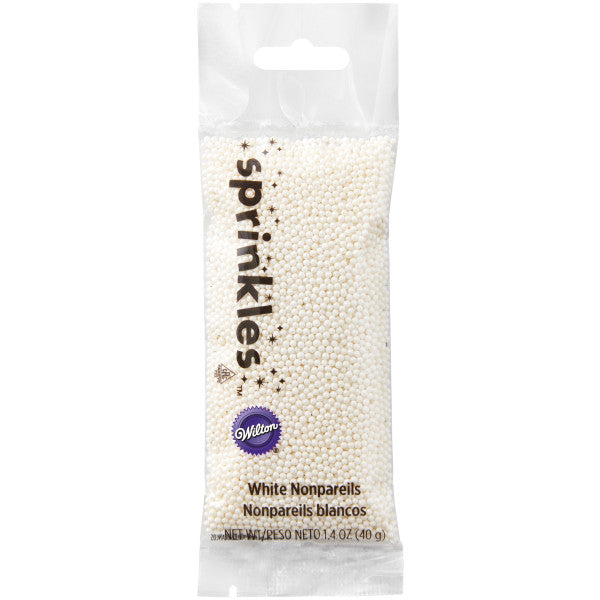 Wilton Pearlized White Nonpareils Sprinkles Pouch – 1.4 oz.