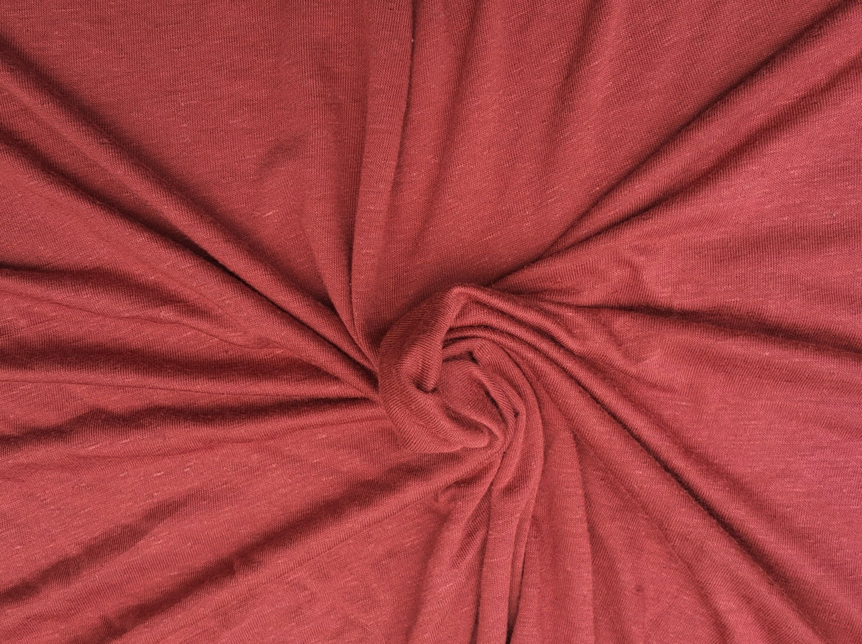 Linen Blend Jersey Rustic Red