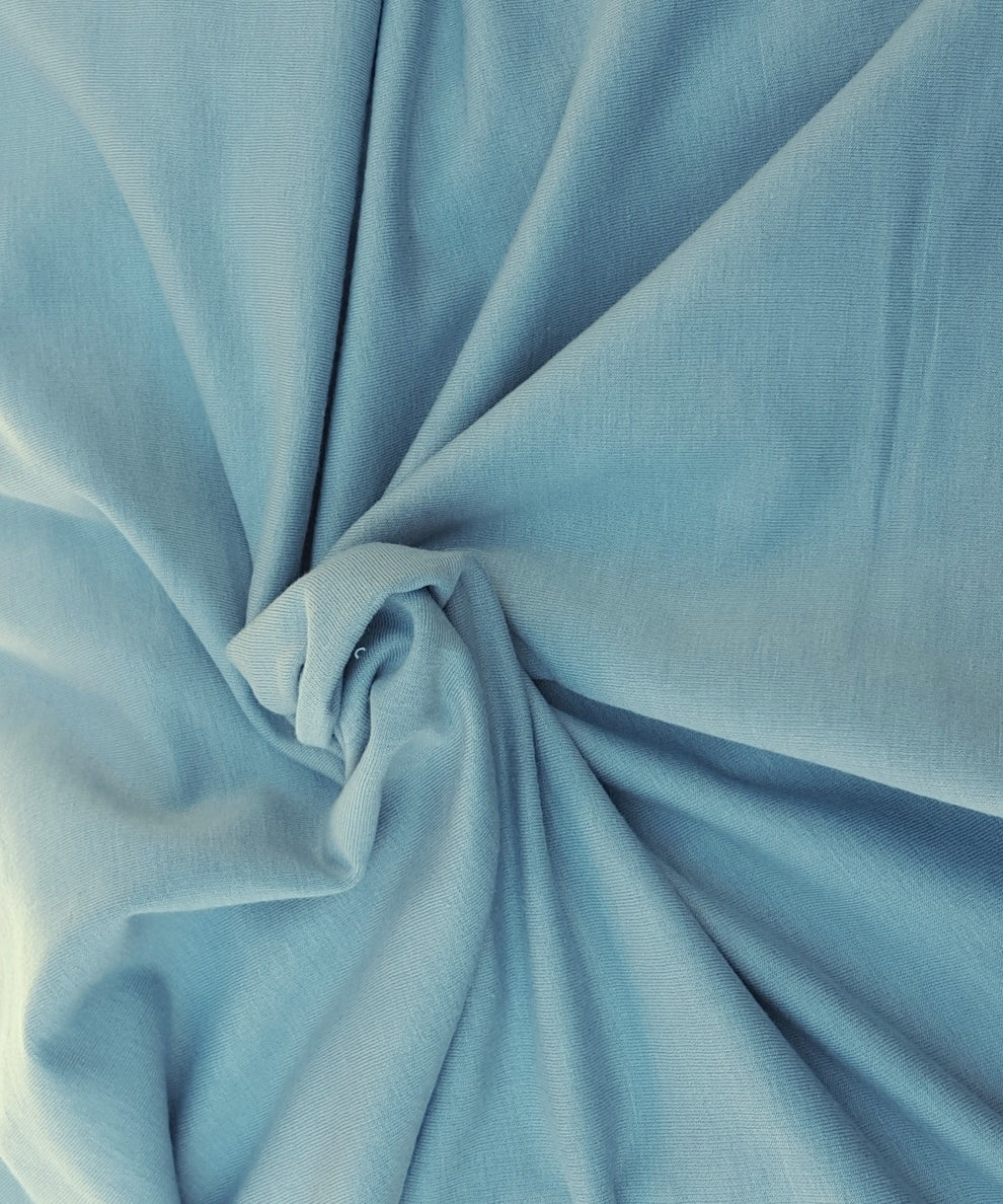 1 Yard Sky Blue Sherpa Stretchy Fleece Knit Fabric Soft Warm Cozy Material