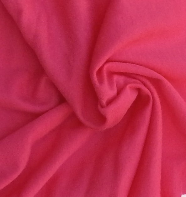 1 Yard Pink Blossom Organic Cotton Blend Jersey Fabric for Tees, Babywear, and DIY Apparel