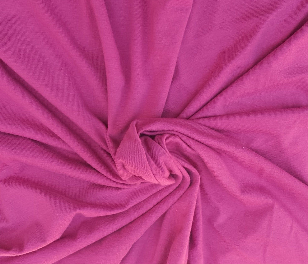 1 Yard Raspberry Organic Cotton Spandex Jersey Knit Fabric Ultra Soft Material