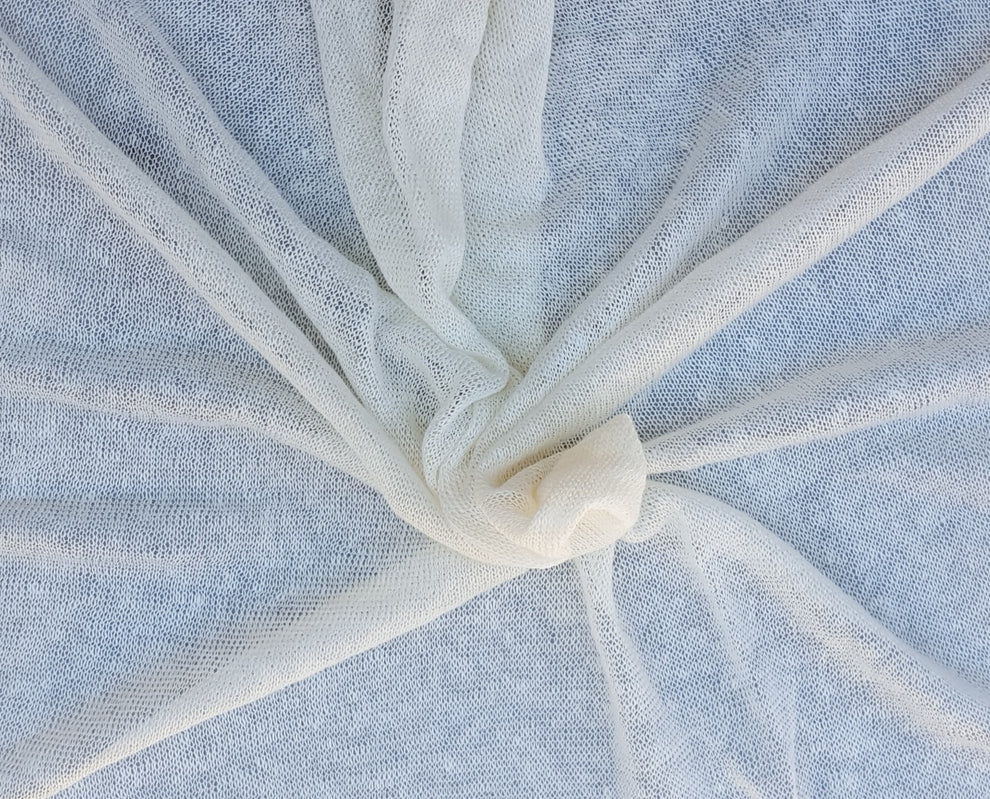 1 Yard Ivory Linen Sweater Knit Fabric Lightweight Textured Knit for Layering, Apparel, and Crafts