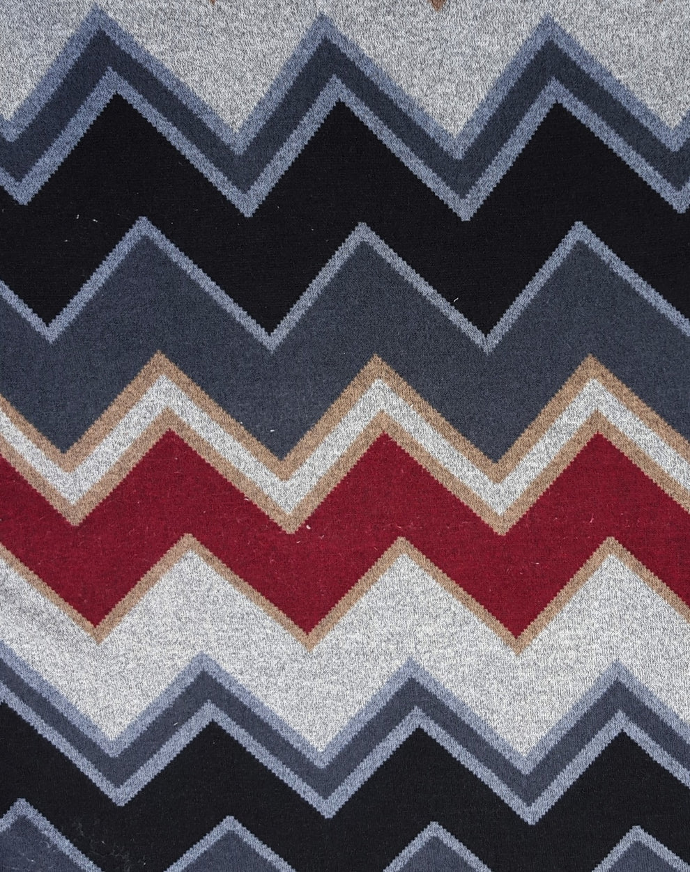 1 Yard Sweater Knit Chevron Design Burgundy Black Oatmeal Fabric Soft Warm Stylish Material