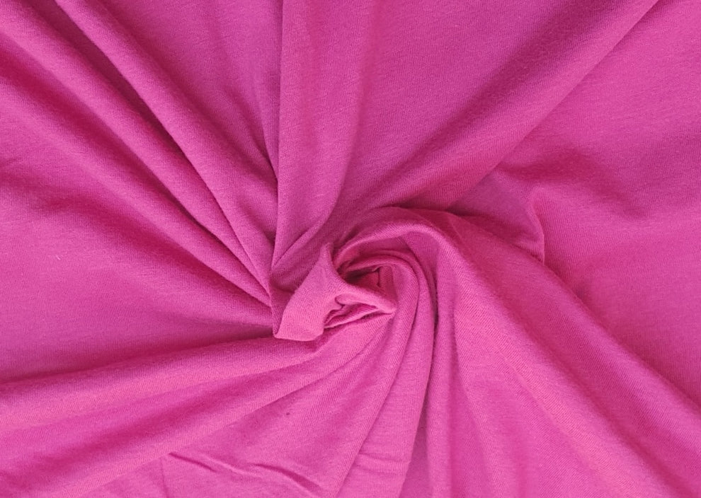 1 Yard Raspberry Cotton Jersey Fabric Soft Lightweight Knit for T Shirts, Babywear & Everyday Apparel
