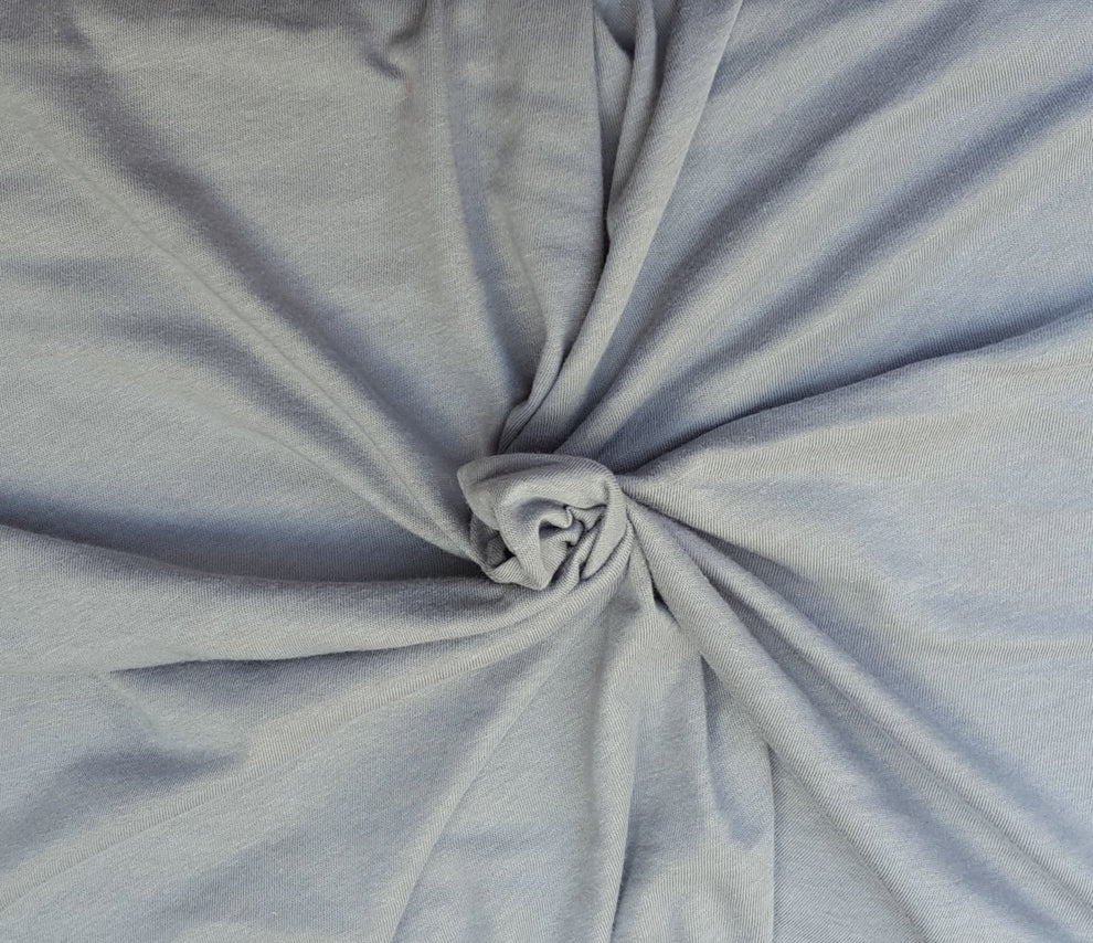 1 Yard Frost Gray Cotton Jersey Knit Fabric, Soft Lightweight Knit for T Shirts, Babywear & Casual Apparel