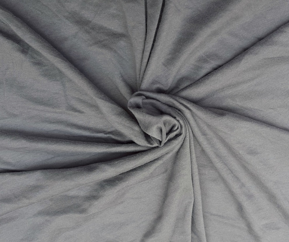 1 Yard Ash Cotton Jersey Fabric, Lightweight Soft Knit for T Shirts, Babywear & Casual Apparel
