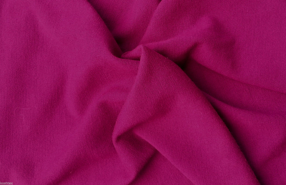 1 Yard Hot Pink Wool Blend Jersey Knit Fabric
