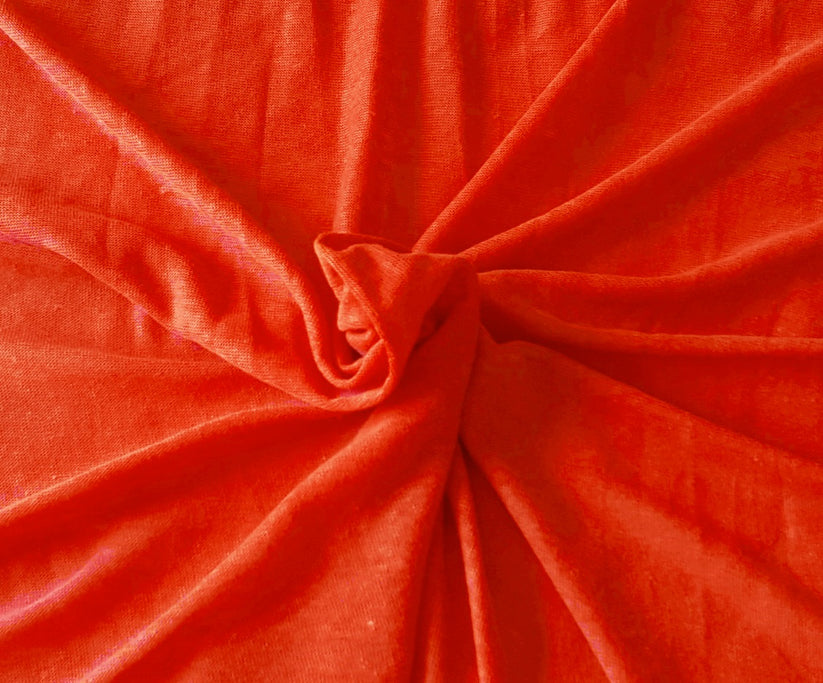 1 Yard Orange Linen Jersey Fabric Lightweight Breathable Knit for Summer Tops and Dresses