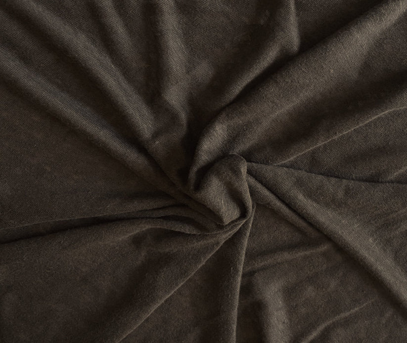 1 Yard Brown Linen Jersey Lightweight Knit Fabric for Summer Tops Dresses Loungewear