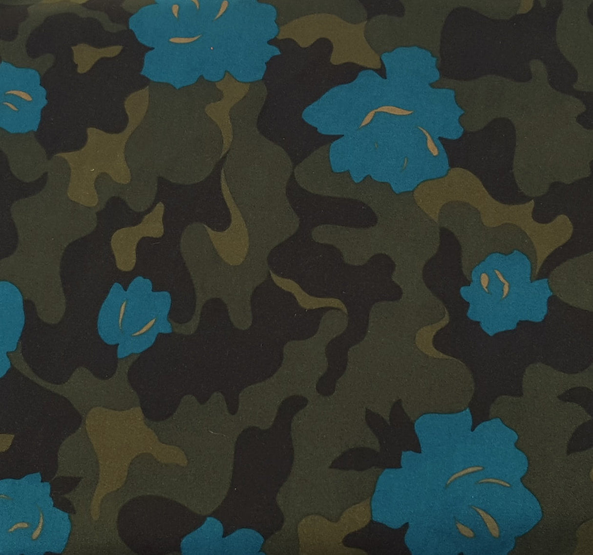 Moleskin Suede Turquoise Floral Print