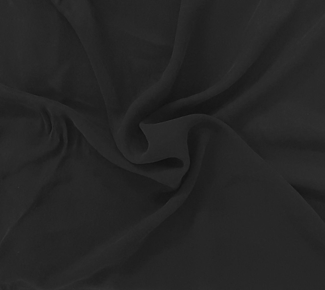 Cupro Tencel Woven Black Fabric