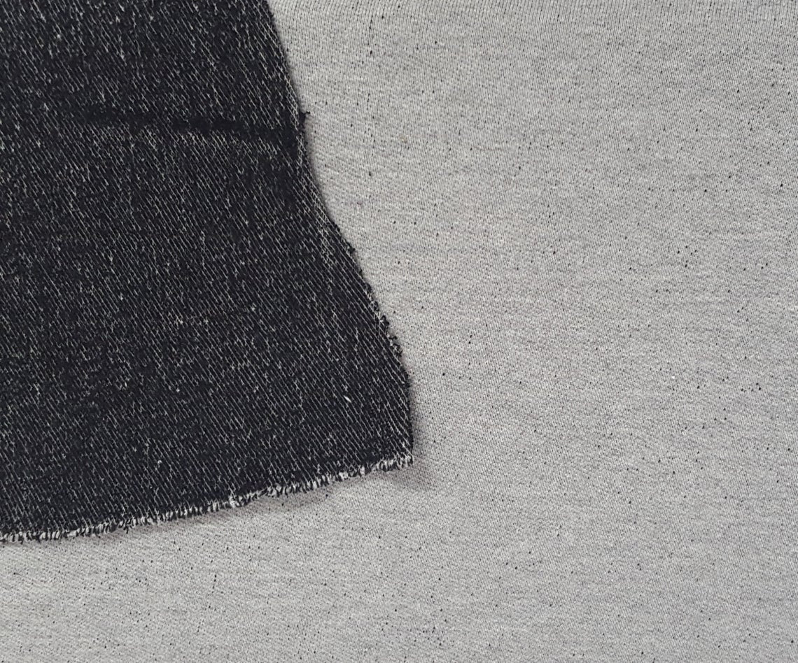French Terry Knit Gray Black Yarn Dye