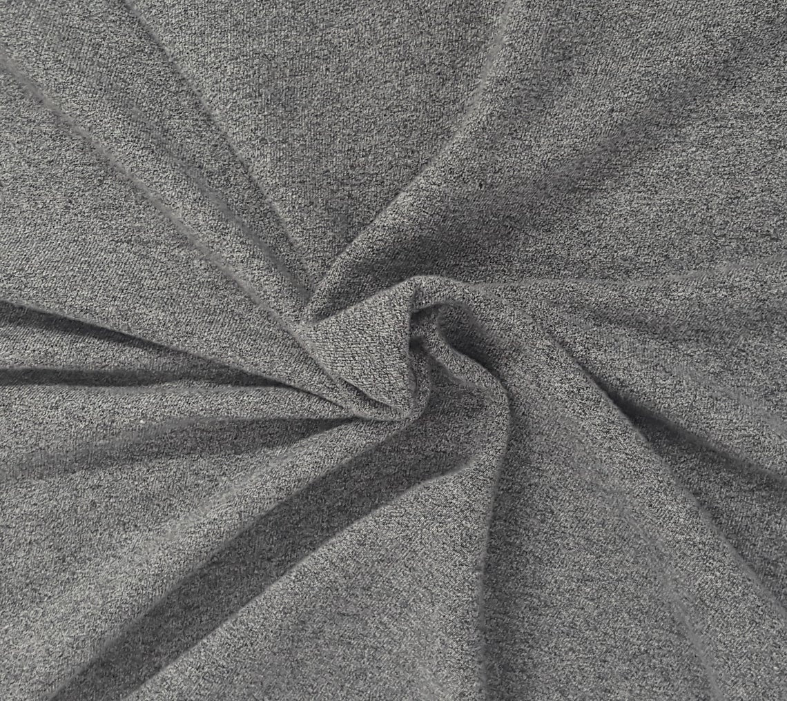 Cotton French Terry Knit Light Charcoal