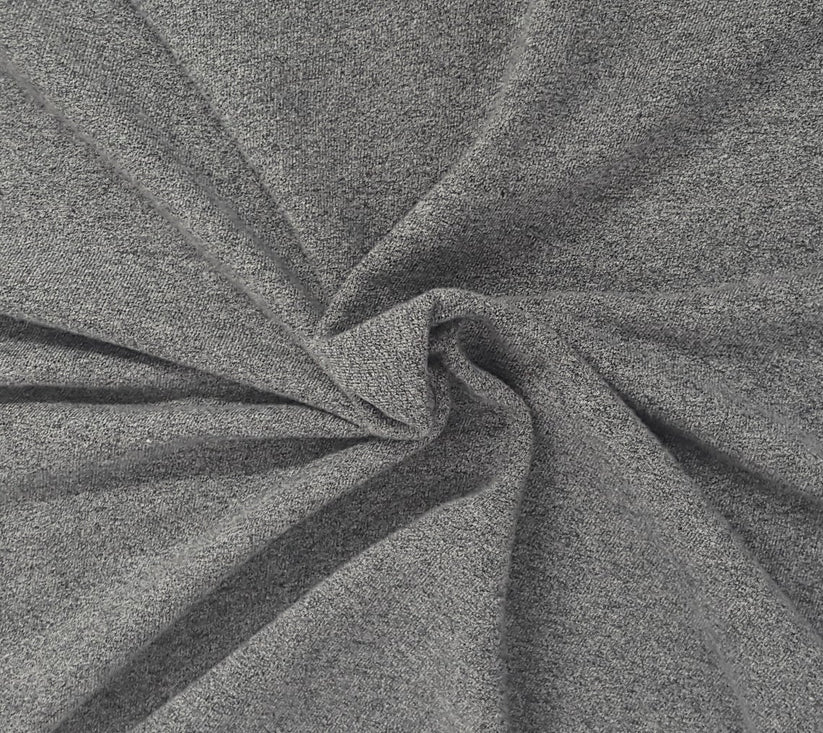 1 Yard Lt. Charcoal Cotton French Terry Knit Fabric