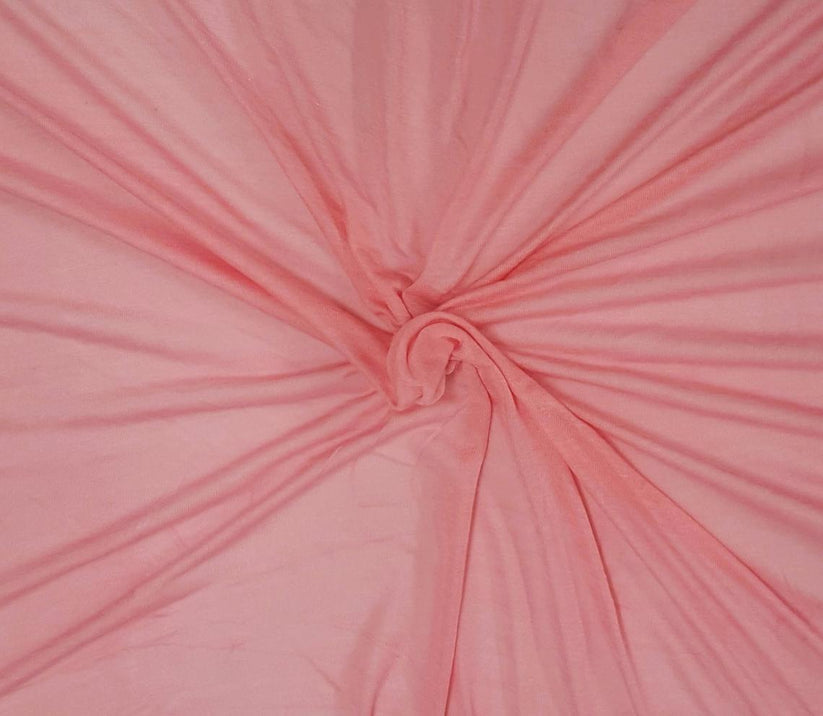 1 Yard Pink Silk Modal Jersey Knit Fabric Lightweight Drapey Stretch Material for Tops and Loungewear