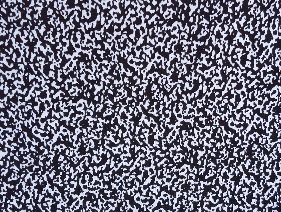 Cotton Rib Knit Black White Camouflage