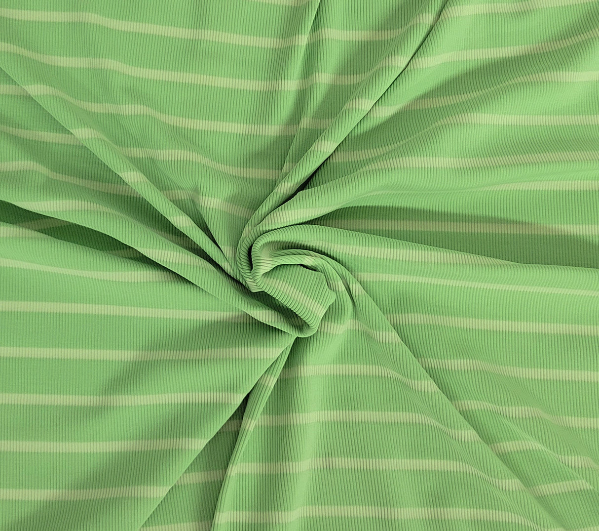 Rib Nylon Spandex Green Stripe