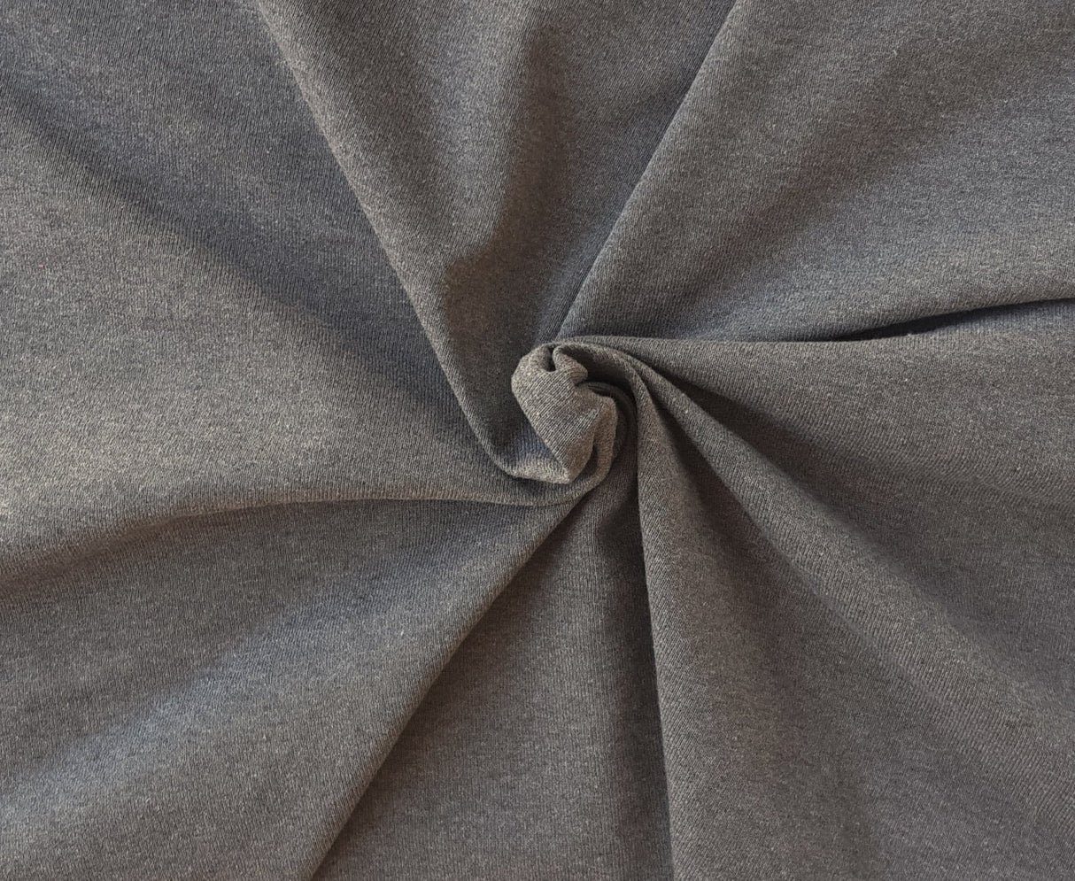 Gray Recycled Cotton Poly Jersey Knit