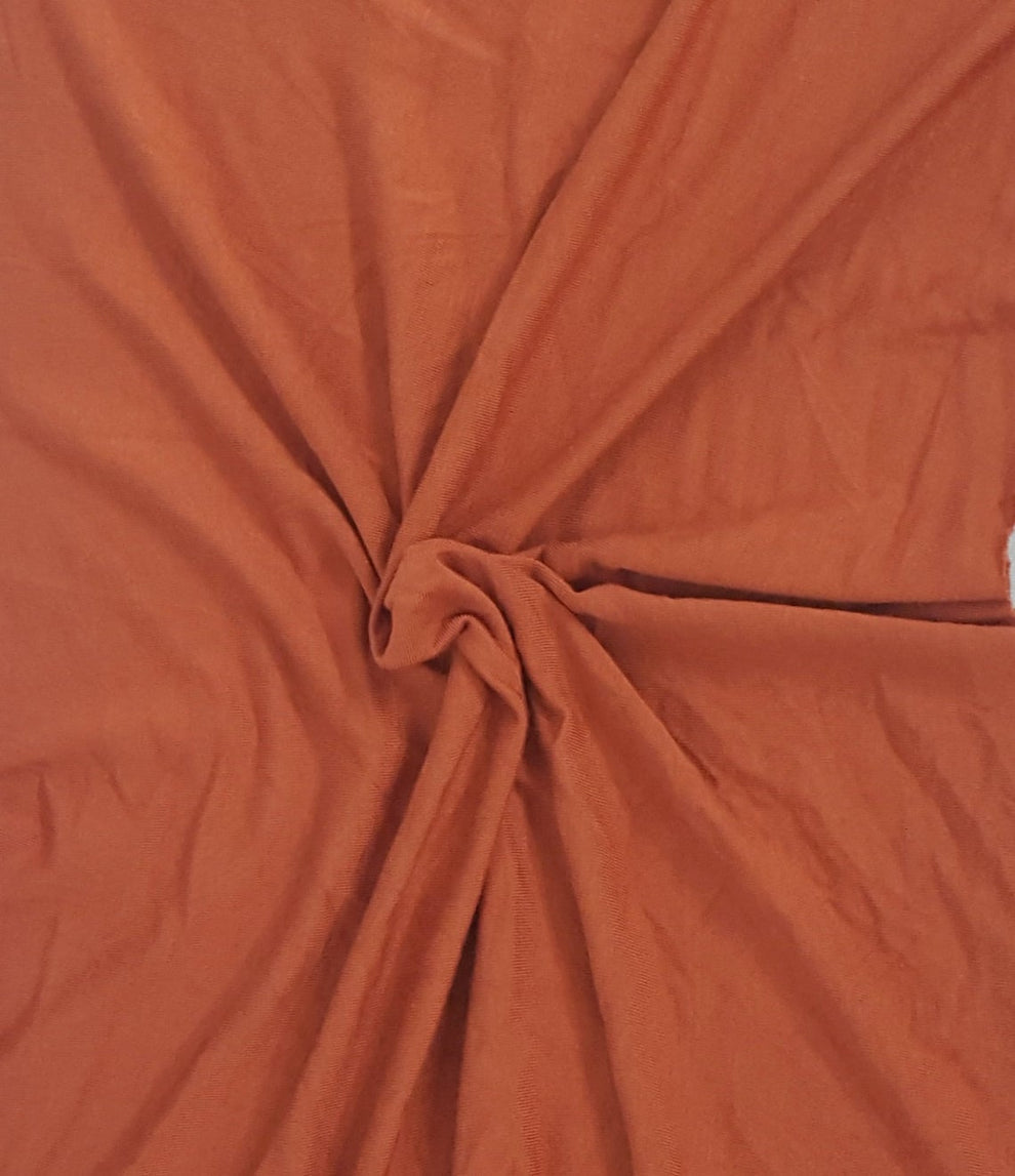 1 Yard Rust Bright Bamboo Spandex Jersey Knit Fabric Ultra Soft Material for Apparel 60 Inch Width