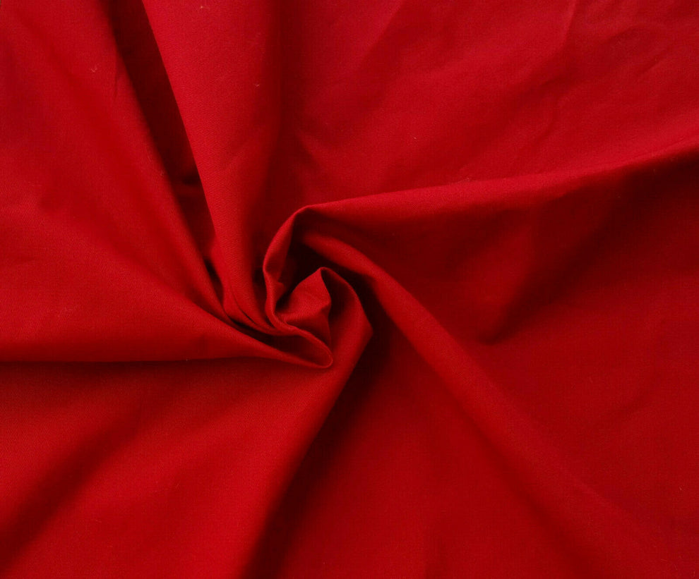 1 Yard Red Organic Cotton Twill Fabric Durable Sustainable Material 60 Inch Width