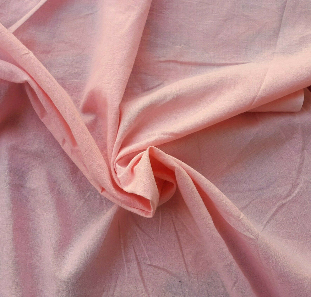1 Yard Pink Pre Washed Woven Cotton Fabric Soft Durable Material For Sewing And Craft Projects