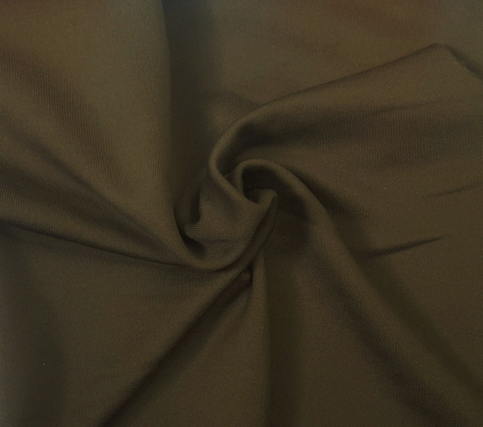 1 Yard Dark Olive Stretch Sweatshirt Fleece Poly Spandex