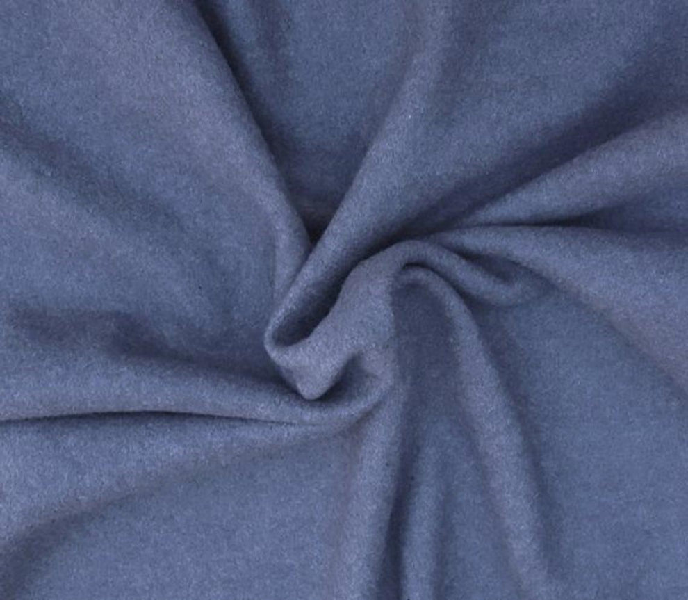 1 Yard Washed Denim Cotton Blend Fleece Knit Fabric Soft Warm Durable Material
