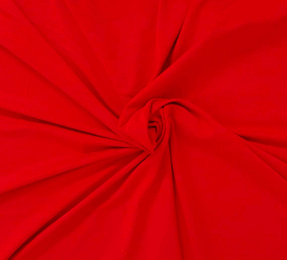 1 Yard Red Bamboo Spandex Jersey Knit Fabric Soft Eco Material 62 Inch Width